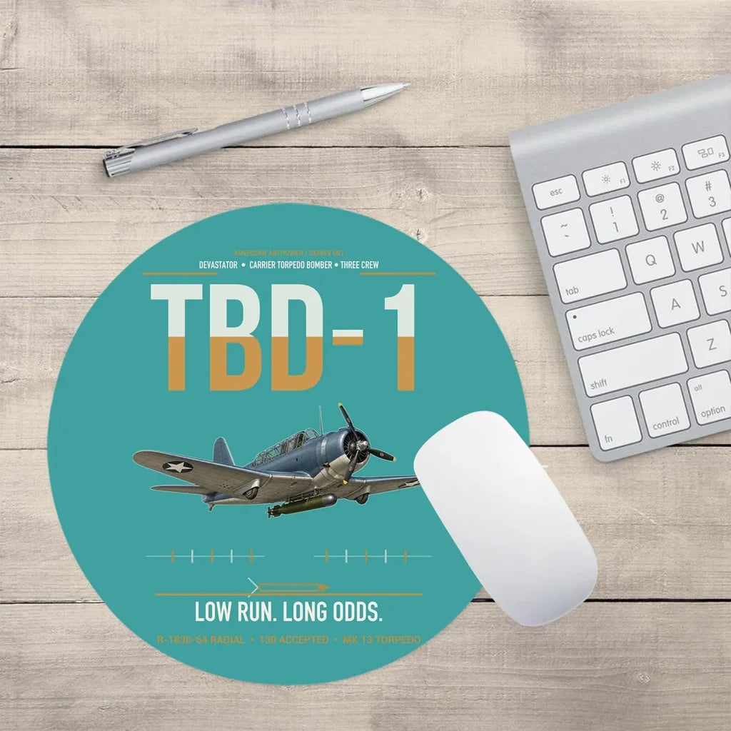TBD-1 Devastator design on turquoise round mouse pad