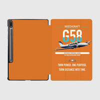 Thumbnail for Beechcraft Baron G58 design on orange samsung tablet tablet case