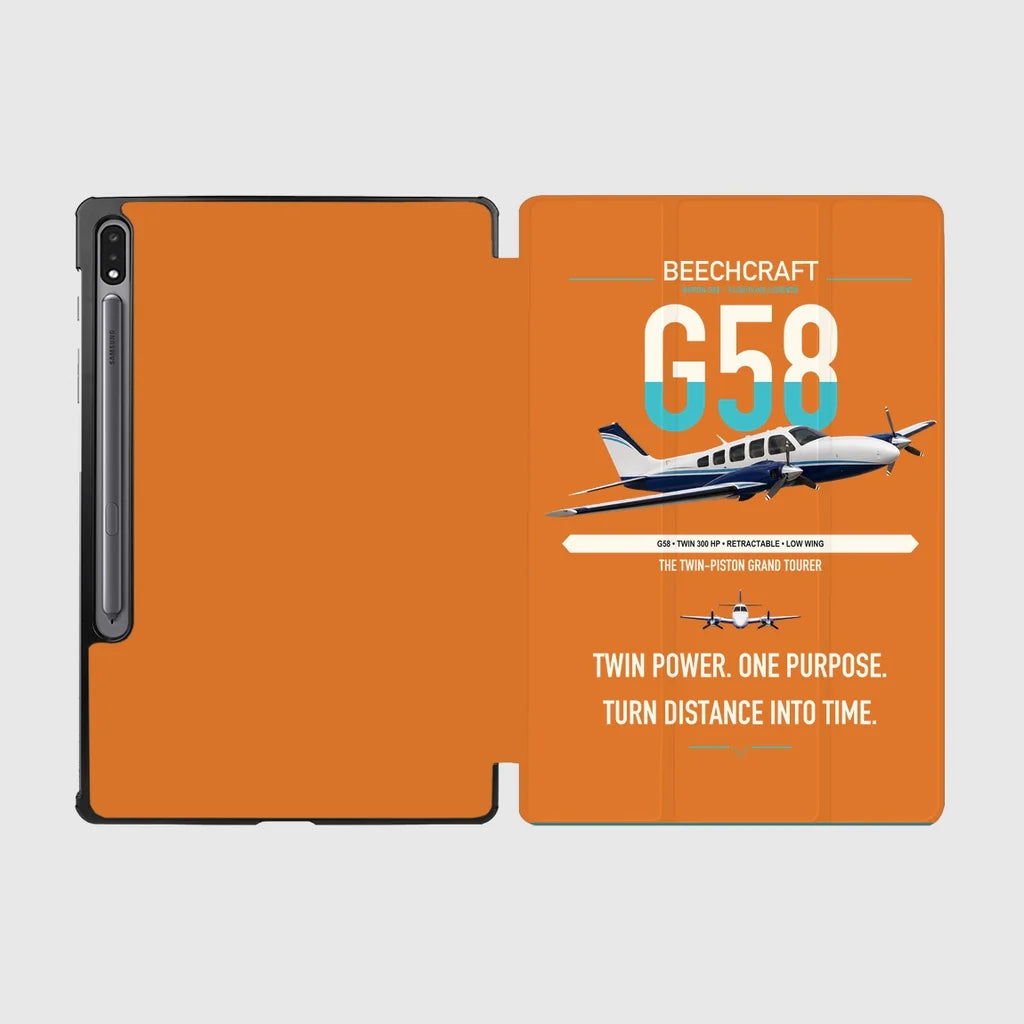 Beechcraft Baron G58 design on orange samsung tablet tablet case