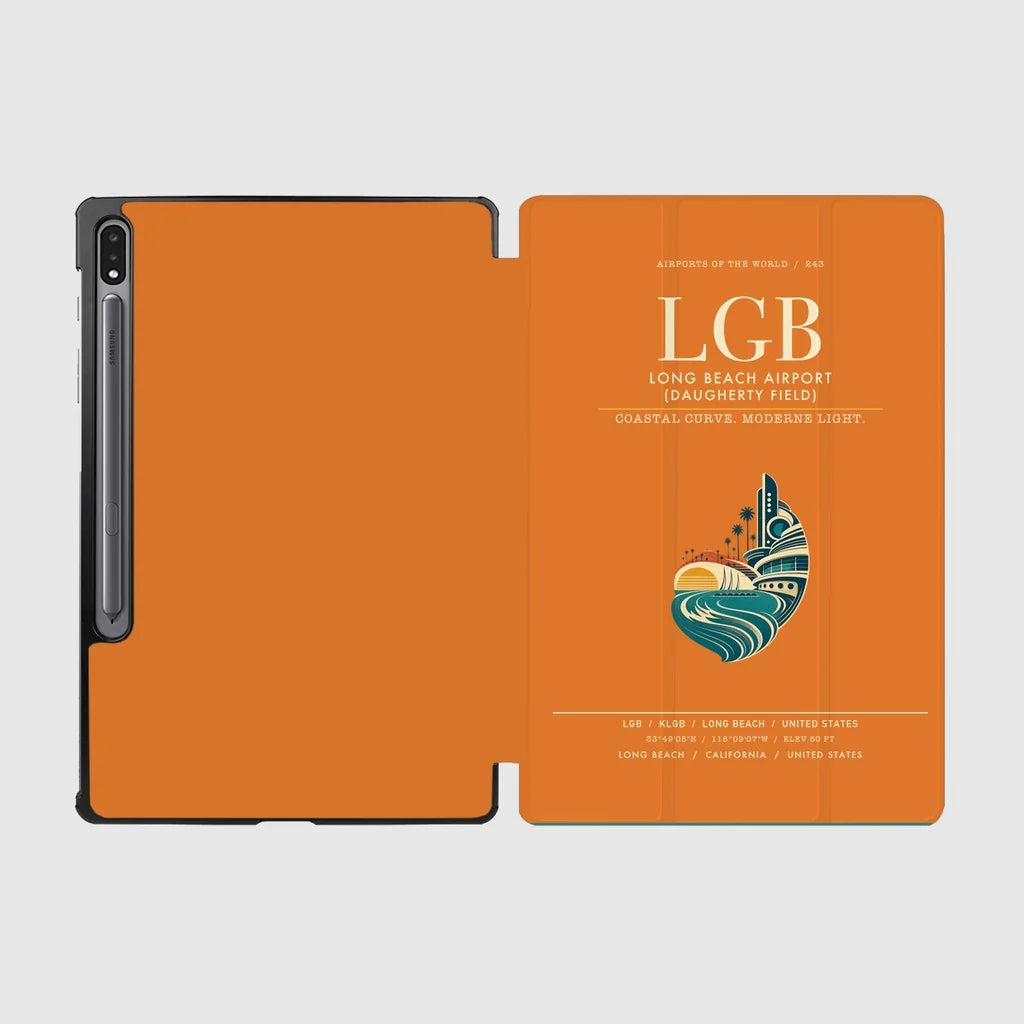 Long Beach Airport (Daugherty Field) (LGB) design on orange samsung tablet tablet case