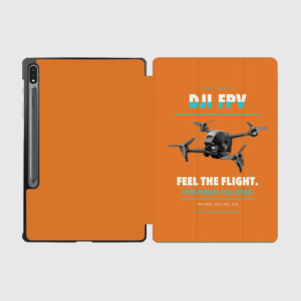 DJI FPV design on orange samsung tablet tablet case
