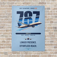Thumbnail for Boeing 787-10 Dreamliner vertical canvas print - no frame - light blue background