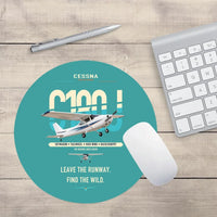Thumbnail for Cessna 180J Skywagon design on turquoise round mouse pad