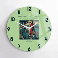 Thumbnail for VINTAGE G4102 - The Final Boarding - Designed Wall Clocks design on lightgreen no-frame