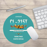 Thumbnail for Canadair CL-215T design on turquoise round mouse pad