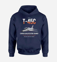 Thumbnail for T-45C Goshawk design on navy blue double-side hoodie, single-side print