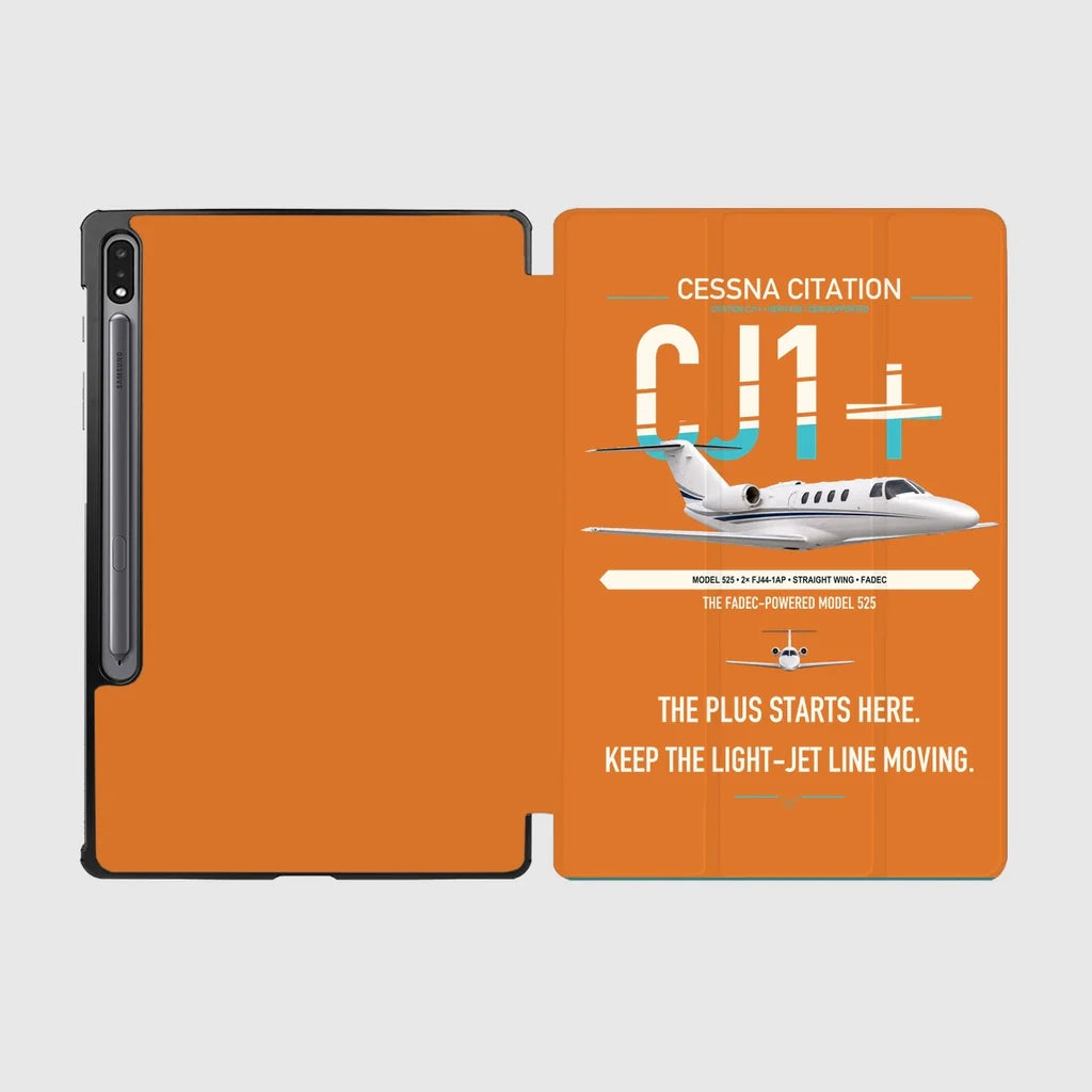 Cessna Citation CJ1+ design on orange samsung tablet tablet case