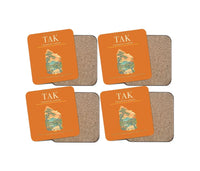 Thumbnail for Takamatsu Airport (TAK) design on orange 4 pieces set coaster