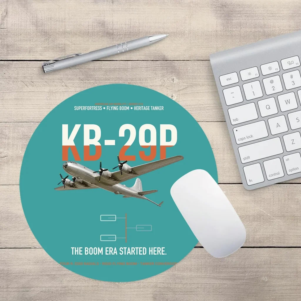 KB-29P SUPERFORTRESS design on turquoise round mouse pad
