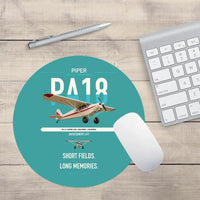 Thumbnail for Piper PA-18 Super Cub design on turquoise round mouse pad