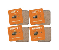 Thumbnail for Sud Aviation SE 3130 Alouette II design on orange 4 pieces set coaster