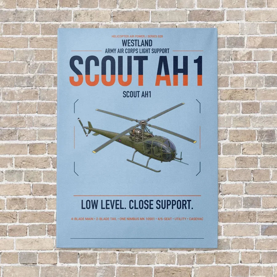 Westland Scout AH1 vertical canvas print - no frame - light blue background