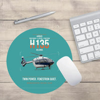 Thumbnail for Airbus H135 design on turquoise round mouse pad