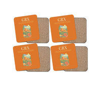 Thumbnail for Federico García Lorca Granada-Jaén Airport (GRX) design on orange 4 pieces set coaster