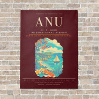 Thumbnail for V. C. Bird International Airport ANU - Canvas Framed - Dark Red