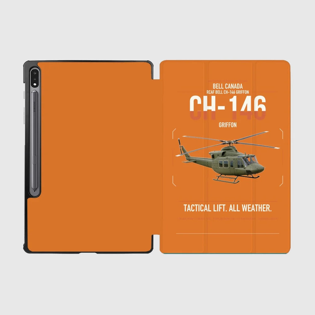 Bell Canada CH-146 Griffon design on orange samsung tablet tablet case