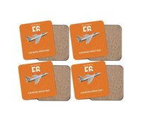 Thumbnail for Hawker Hunter F6 design on orange 4 pieces set coaster
