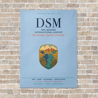 Thumbnail for Des Moines International Airport DSM vertical canvas print - no frame - light blue background