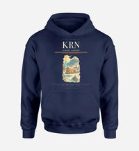 Thumbnail for Kiruna Airport (KRN) design on navy blue hoodie single-side print