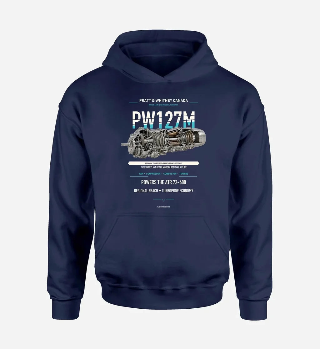 PW127M design on navy blue hoodie single side
