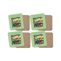 Thumbnail for The Soda Fountain Airport - Designed Coasters design on light green 4-pieces-set
