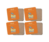 Thumbnail for Eastern Oregon Regional Airport (PDT) design on orange 4 pieces set coaster