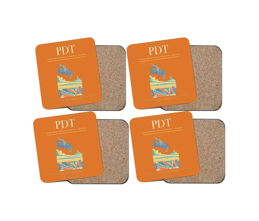 Eastern Oregon Regional Airport (PDT) design on orange 4 pieces set coaster