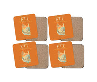 Thumbnail for Kittilä Airport (KTT) design on orange 4 pieces set coaster