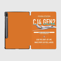 Thumbnail for Cessna Citation CJ4 Gen2 design on orange samsung tablet tablet case