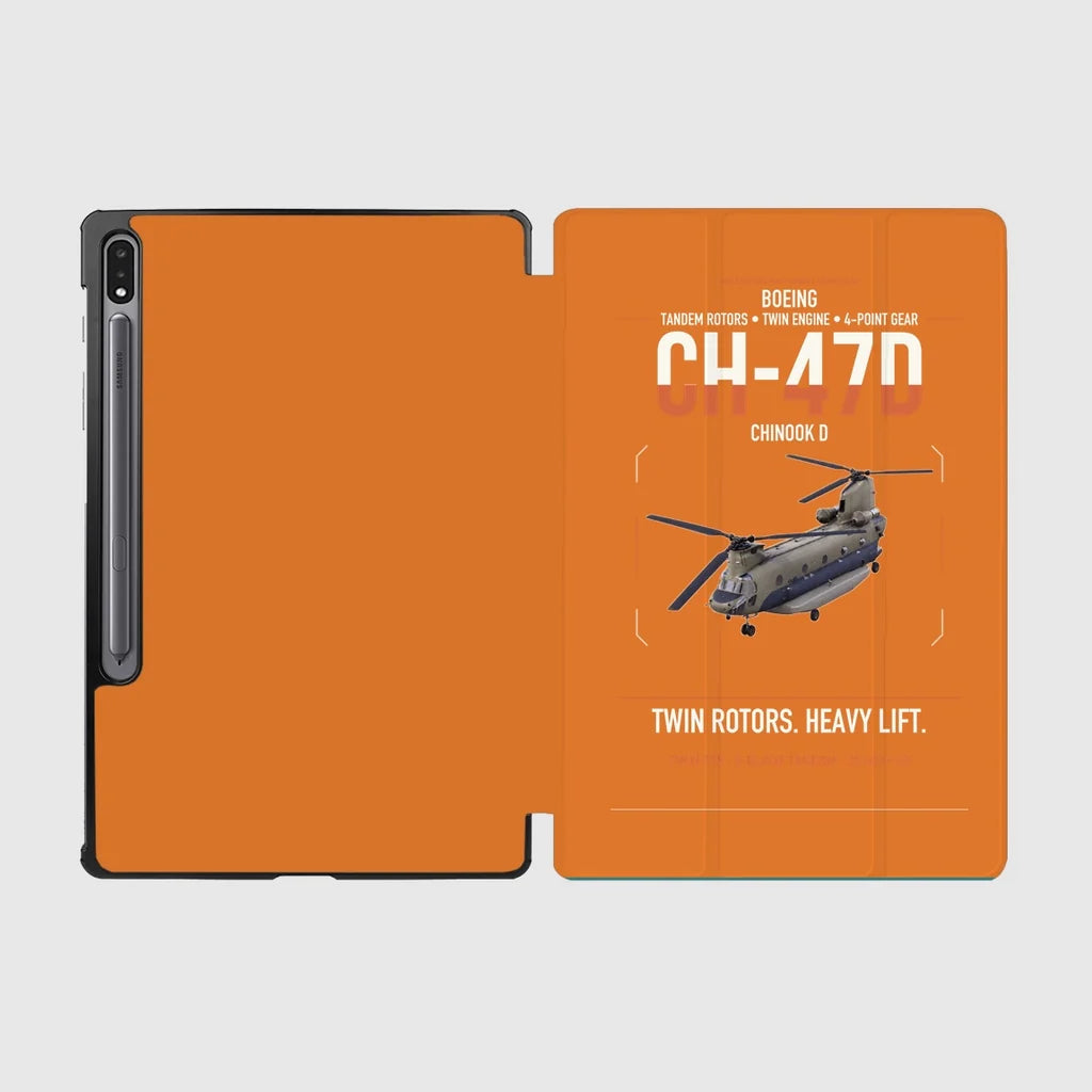 Boeing CH-47D design on orange samsung tablet tablet case
