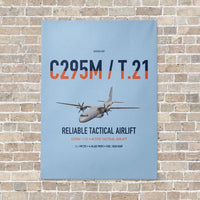 Thumbnail for Airbus C295M T.21 vertical canvas print - no frame - light blue background