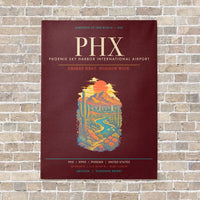 Thumbnail for Phoenix Sky Harbor International Airport PHX - Canvas Framed - Dark Red