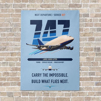 Thumbnail for Boeing 747-400 Dreamlifter vertical canvas print - no frame - light blue background