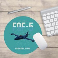 Thumbnail for F9F-5 Panther design on turquoise round mouse pad