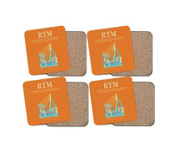 Thumbnail for Rotterdam The Hague Airport (RTM) design on orange 4 pieces set coaster
