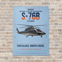 Thumbnail for Sikorsky S-76B vertical canvas print - no frame - light blue background