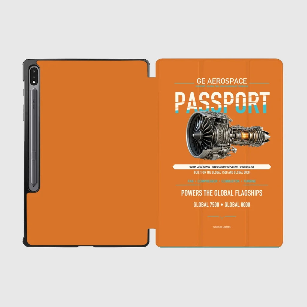 PASSPORT design on orange samsung tablet tablet case
