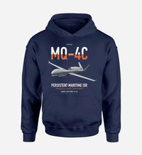 Thumbnail for MQ-4C Triton IFC-4 design on navy blue double-side hoodie, single-side print