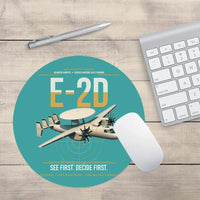Thumbnail for E-2D Advanced Hawkeye design on turquoise round mouse pad