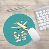 Thumbnail for Every Route Starts With A Clear Plan design on turquoise round mouse pad