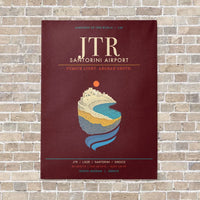 Thumbnail for Santorini Airport JTR - Canvas Framed - Dark Red