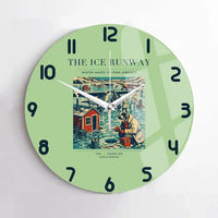 Thumbnail for VINTAGE G4041 - The Ice Runway - Designed Wall Clocks design on lightgreen no-frame