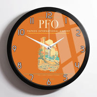 Thumbnail for Paphos International Airport (PFO) design on orange framed wall clock