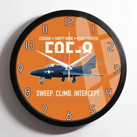 Thumbnail for F9F-8 Cougar Swept Wing Carrier Fighter design on orange framed wall clock