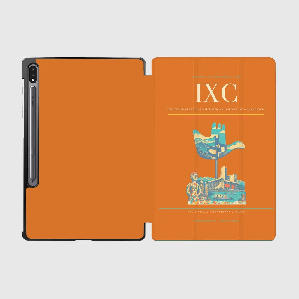 Shaheed Bhagat Singh International Airport (IXC) design on orange samsung tablet tablet case