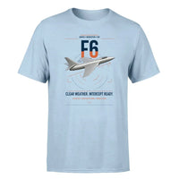 Thumbnail for Hawker Hunter F6 design on light blue t-shirt, single-side print