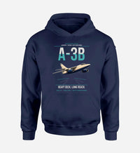 Thumbnail for A-3B Skywarrior design on navy blue double-side hoodie