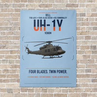 Thumbnail for Bell UH-1Y Venom vertical canvas print - no frame - light blue background