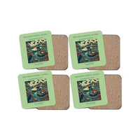 Thumbnail for The Coral Stepping Stones - Designed Coasters design on light green 4-pieces-set