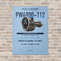 Thumbnail for PW4000-112 vertical canvas print - no frame - light blue background